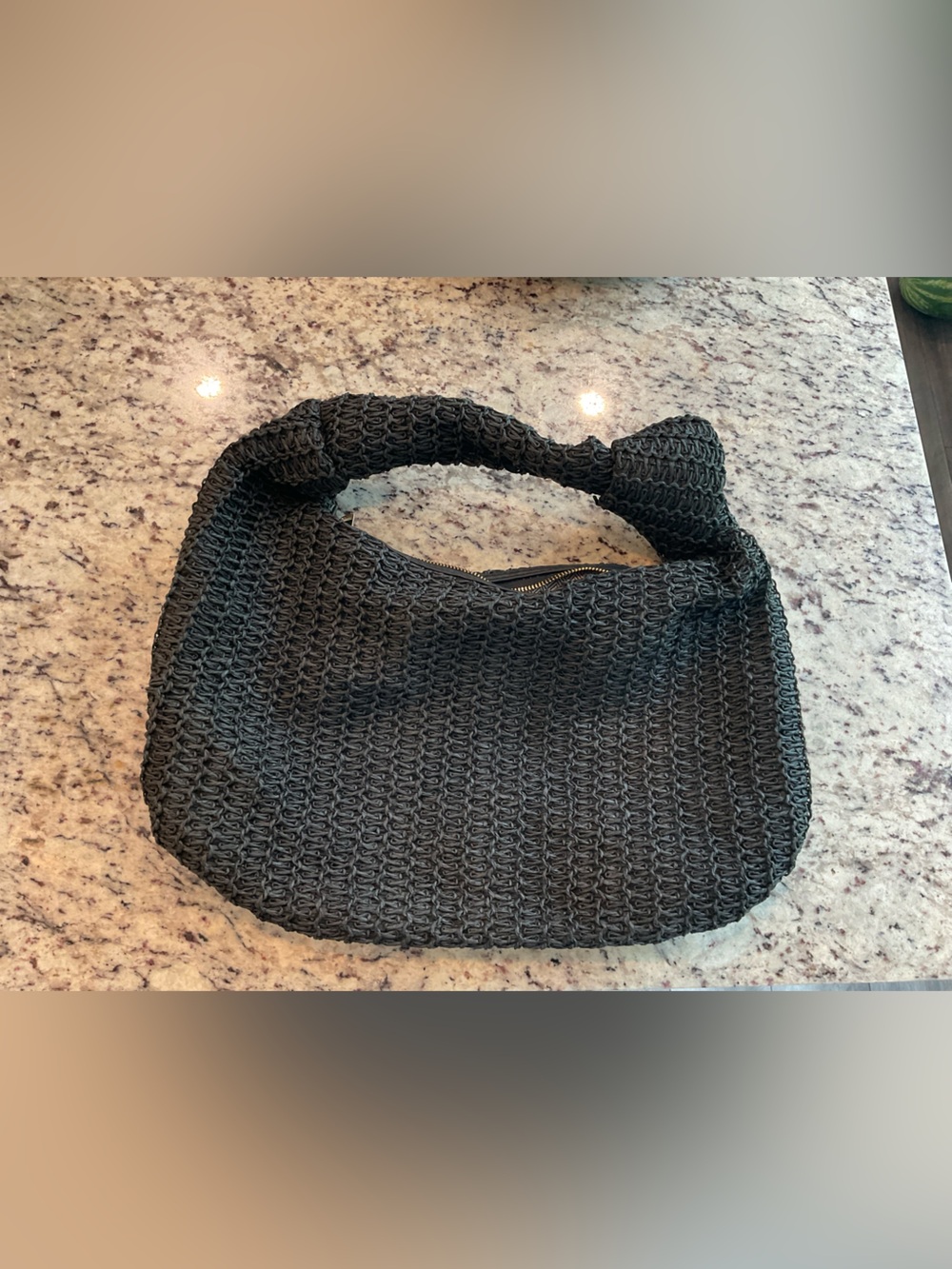 Urban Expressions Black Woven Shoulder Bag